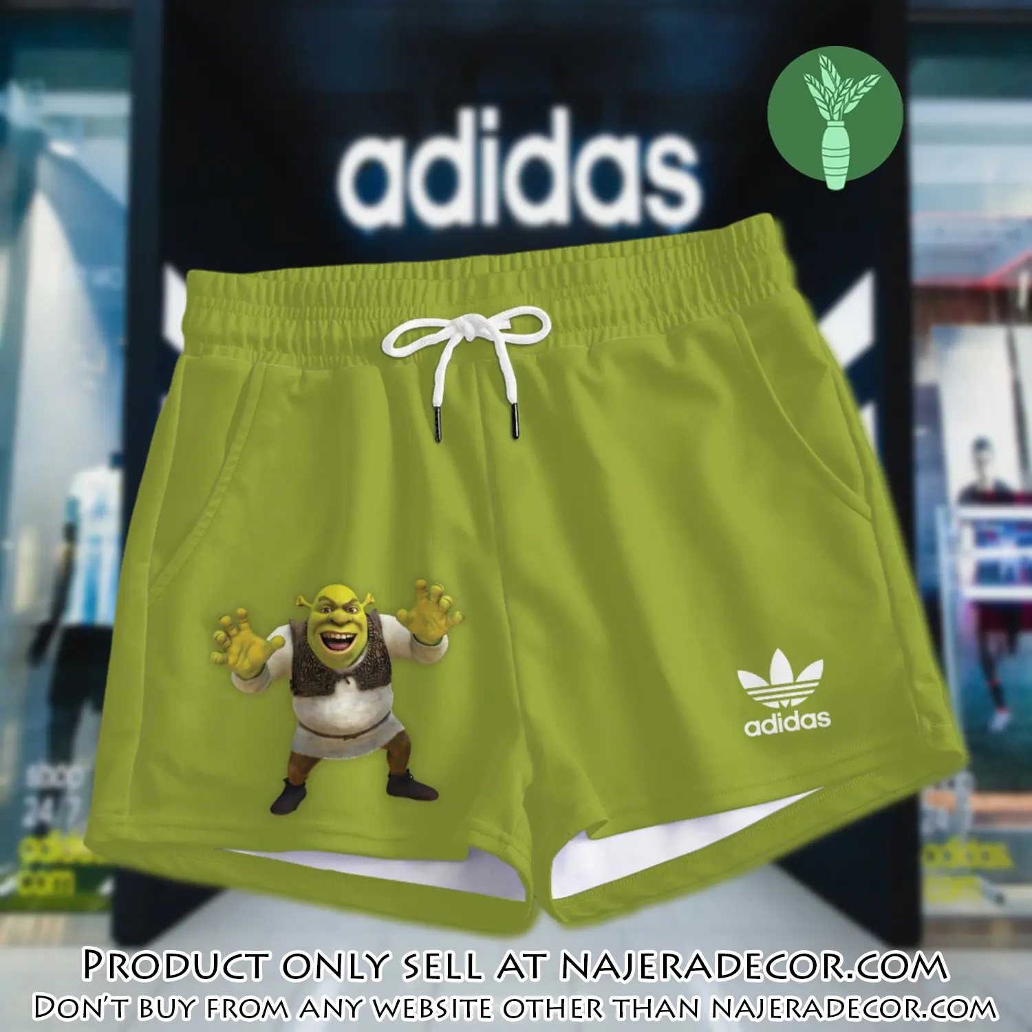 Premium shrek in adidas women shorts lady beach shorts wms1085 njr3821364